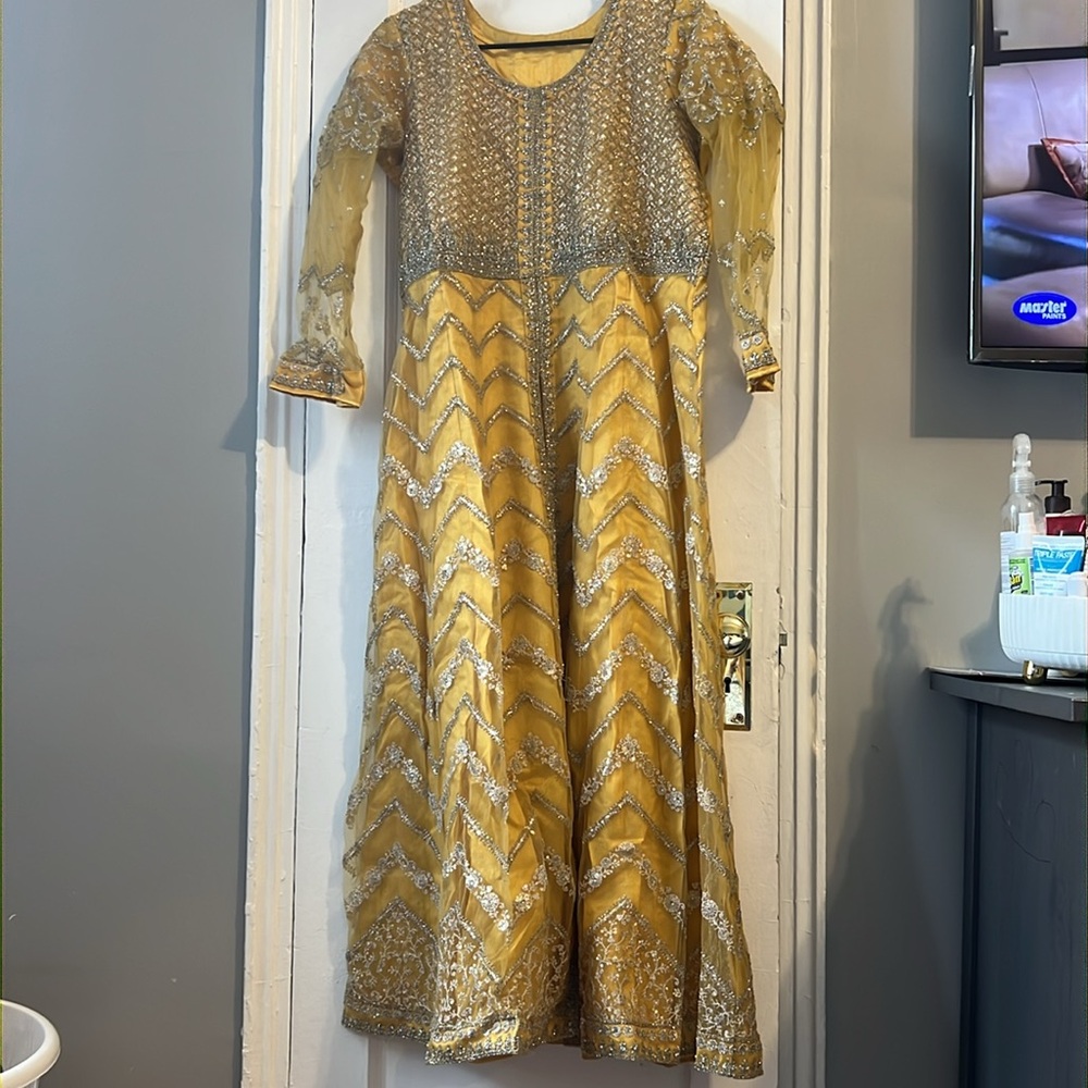 Yellow beautiful gown